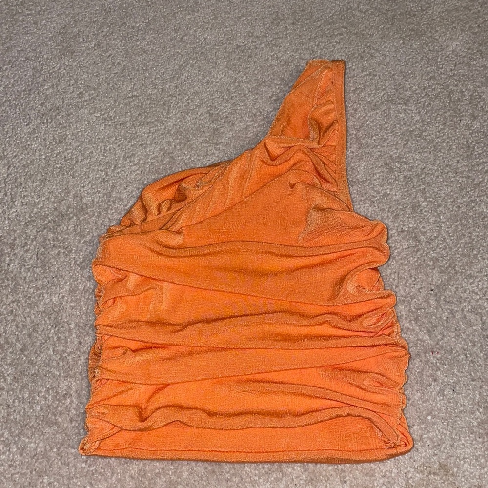 Orange one shoulder top